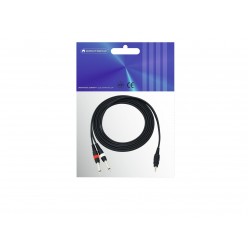 OMNITRONIC Adaptercable 3.5 Jack/2xJack 3m bk